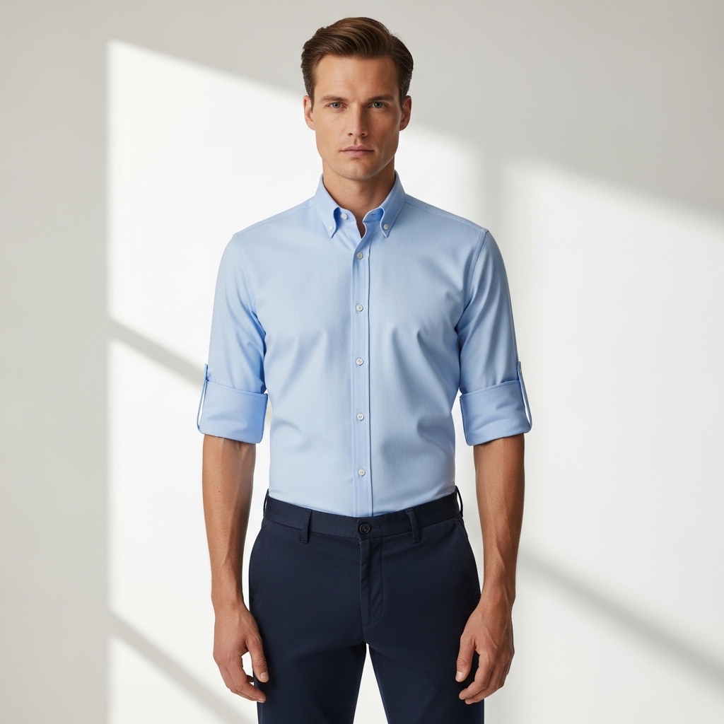 Bold Oxford Düğmeli Yaka Slim-Fit Gömlek